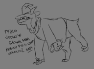 1boy artist:gymanon dancing deltarune feral goat meme monochrome polish_cow ralsei sketch text // 515x381 // 43KB