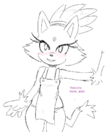1girl apron artist:2x blaze_the_cat blush looking_at_viewer panties sketch sonic_(series) text // 486x609 // 18KB