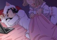 2girls artist:tsuchihara mirai senran_kagura sleeping // 1518x1075 // 528KB