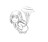 1girl animal artist:goseb90 flying idolm@ster idolm@ster_cinderella_girls monkey sachiko_koshimizu short_hair sketch // 888x768 // 124KB