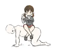 1boy 1girl anon artist:unknown fat nanako_dojima persona persona_4 sitting // 1204x1000 // 82KB