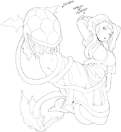 1girl artist:unknown bondage deku_baba groping huge_breasts kina monochrome skyward_sword text the_legend_of_zelda vines // 1604x1738 // 601KB