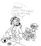 bathrobe hair_curlers jade jade_(mortal_kombat) kitana mileena mortal_kombat sindel // 843x953 // 165KB