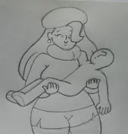 1boy 1girl anon artist:billyfutureboy melony monochrome pokemon princess_carry thick traditional_medium // 2447x2555 // 2.4MB