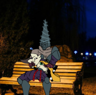 2boys alien anthro artist:unknown blasphemous blush cat catboy edit furry holding_arm holding_head nine_sols penitent_one petting sitting solarian yi // 736x733 // 581KB