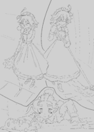 1boy artist:skeezicks crossdressing femboy kieran maid_dress maid_outfit monochrome multiple_poses pokemon sketch tagme // 2480x3508 // 433KB