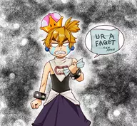 1girl artist:bishopbb bowser_jr. bracelet colored crown crying dress earrings personification ponytail princess_bowser_jr. rule_63 sharp_teeth super_crown super_mario text // 1200x1104 // 794KB