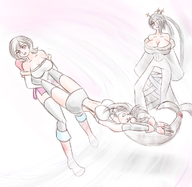 3girls artist:juju ashe final_fantasy final_fantasy_vii final_fantasy_x final_fantasy_xii lulu tifa_lockhart wrestling // 693x676 // 415KB