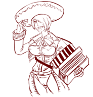 1girl accordion angel instrument mariachi sombrero the_king_of_fighters // 1001x1045 // 187KB