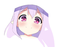 1girl artist:shishigajs colored pio pointy_ears potion_maker purple_eyes purple_hair smile wip // 1162x961 // 345KB