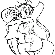 cuddling disgaea kit-cat nekomata pillow prinny // 500x500 // 108KB