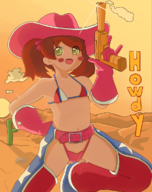 1girl ape_escape artist:rommi bikini cowboy_outfit gun yumi // 938x1186 // 581KB