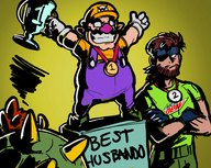 big_boss bowser colored crossover cup metal_gear_solid podium super_mario text wario // 982x784 // 454KB