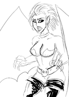 artist:xiceowl black_sclera cleavage monster_girl rebecca wizardry wizardry_vi // 1750x2450 // 796KB