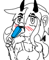 1girl artist:unknown blush helltaker horns licking modeus popsicle tail // 650x783 // 40KB
