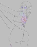 1girl artist:shock1ng_blue ass bikini bloodstained miriam wip // 4163x5278 // 2.6MB