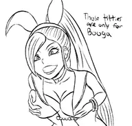 1girl artist:goseb90 cleavage dragon_quest dragon_quest_xi jade long_hair monochrome parody ponytail text // 678x648 // 188KB