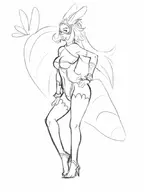 carrot ffxii final_fantasy final_fantasy_xii fran monochrome // 800x1066 // 56KB