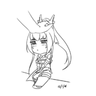 chibi futayo_honda hand headpat kyoukai_senjou_no_horizon // 800x800 // 152KB