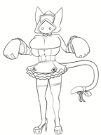 1girl artist:unknown blazblue catgirl maid maid_outfit ribbons taokaka // 2048x2732 // 850KB