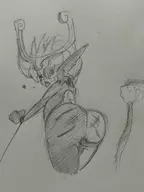 ass from_behind heart imp looking_over_shoulder midna monochrome restrained sketch spanking the_legend_of_zelda whipped // 479x640 // 216KB