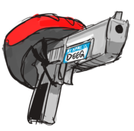 colored gun helmet not_vidya text // 683x668 // 203KB