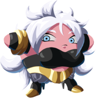 1girl android_21 artist:unknown crossover dragon_ball dragon_ball_fighterz kirby_(series) majin_android_21 // 1962x2000 // 581KB