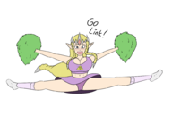 cheerleader colored dialogue pom-poms princess_zelda the_legend_of_zelda // 1976x1516 // 400KB