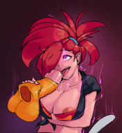 1girl artist:nunsafeforwork fellatio flannery huge_breasts hypnosis pokemon pokemon_rse // 961x1047 // 657KB