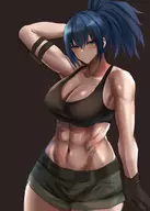 1girl artist:edboydraws huge_breasts leona_heidern muscles the_king_of_fighters // 1400x1959 // 693KB