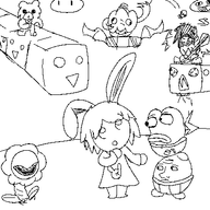 4chan artist:unknown doodle flower hiro meta monochrome moot pedobear pepe sketch super_mario super_mario_vorld // 400x400 // 14KB