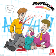 artist:bishopbb blood clip colored gore snip snipperclips // 1600x1600 // 1.1MB