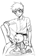 artist:puru monochrome oak pokemon professor_oak samuel_oak sketch squirtle therapy // 844x1297 // 471KB
