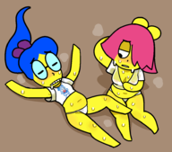 2girls anthology_of_the_killer artist:2x bb blush cirno cleavage looking_at_partner on_ground sisters sitting steam sweat touhou zz // 948x832 // 23KB