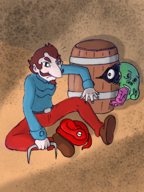 1boy artist:skiffle_bop barrel_man big_bro duster li'l_big_bro mother_(series) mother_3 rope_snake // 1000x1333 // 1.7MB