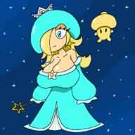 1girl artist:bonitanon fusion luma mushroom_toppin pizza_tower rosalina super_mario // 768x768 // 50KB
