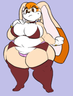 1girl artist:amillionbears fat furry gloves huge_breasts sonic_(series) underwear vanilla_the_rabbit white_gloves // 1658x2200 // 428KB