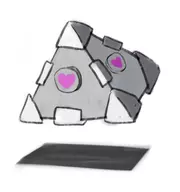colored heart portal weighted_companion_cube // 486x518 // 31KB