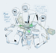 artist:grey bikini curie fallout mister_handy robot sunscreen text // 1197x1123 // 210KB