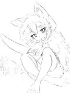 1girl artist:chuuuchuuu black_souls candy knife monochrome red_hood sketch thigh_highs // 743x988 // 217KB