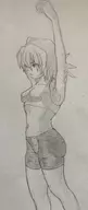 hack 1girl blackrose midriff pose spats traditional_medium // 420x990 // 102KB