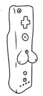 artist:unknown breasts controller game_controller huge_breasts lineart monochrome nipples what wii wiimote // 304x677 // 37KB