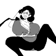 artist:2hufag glasses huge_breasts miss_pauling phone team_fortress_2 // 400x400 // 15KB