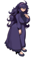 1girl artist:dairenke dress hex_maniac long_hair messy_hair pokemon purple_eyes purple_hair solo // 927x1456 // 507KB