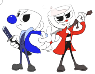 2boys artist:unknown cosplay cuphead cuphead_(series) dante devil_may_cry mugman vergil // 644x508 // 122KB