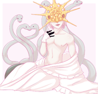 artist:robo_whiskers colored dark_souls dark_sun_gwyndolin gwyndolin shirtless snake // 1591x1524 // 804KB