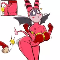 artist:taafee ass blush colored huge_breasts little_charrmer saki-chan spanking wide_hips yo-kai_watch yo-kai_watch_3 // 800x800 // 280KB