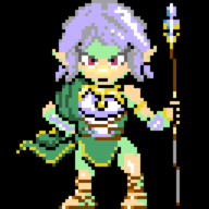 1girl artist:rider colored granblue_fantasy kokkoro pixel_art pointy_ears purple_hair red_eyes short_hair // 640x640 // 6.3KB