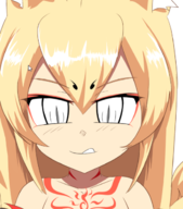 1girl animal_ears artist:cy blonde_hair blush colored long_hair monster_girl_quest tamamo-no-mae_(monster_girl_quest) tongue wip // 551x626 // 173KB