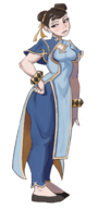 artist:dairenke brown_hair chun-li hair_bun qipao street_fighter // 718x1533 // 582KB
